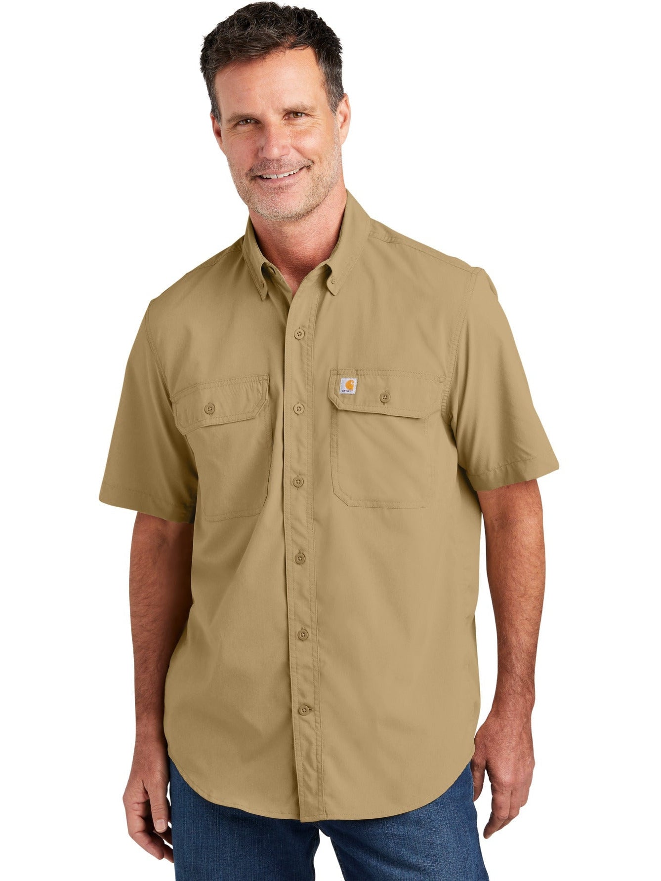 Carhartt Force Solid Short Sleeve Shirt with custom logo embroidery