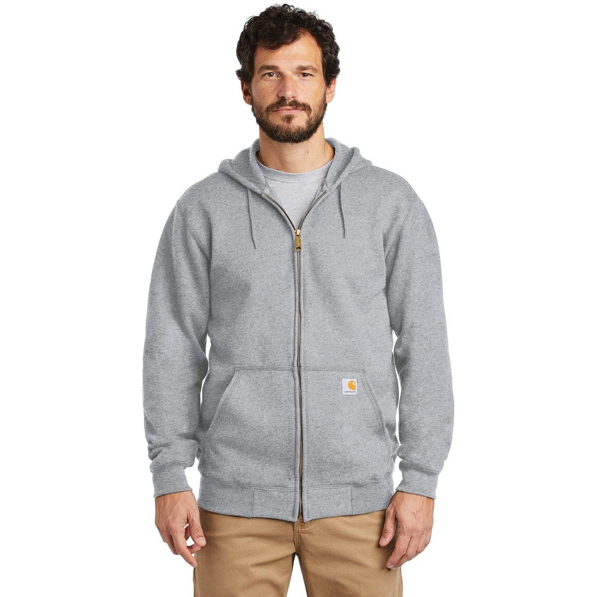 no-logo Carhartt Midweight Hooded Zip-Front Sweatshirt-Full Zips-Carhartt-Thread Logic