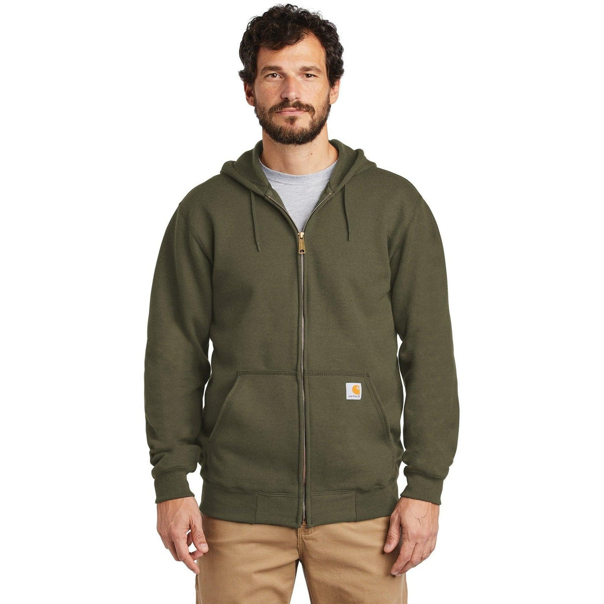 no-logo Carhartt Midweight Hooded Zip-Front Sweatshirt-Full Zips-Carhartt-Thread Logic