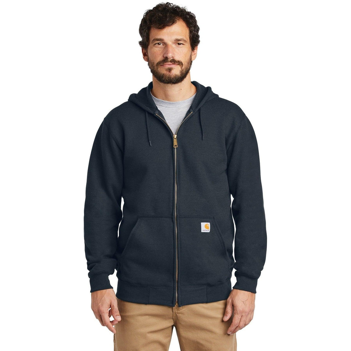 no-logo Carhartt Midweight Hooded Zip-Front Sweatshirt-Full Zips-Carhartt-Thread Logic