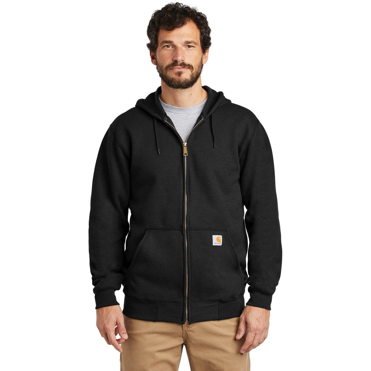 no-logo Carhartt Midweight Hooded Zip-Front Sweatshirt-Full Zips-Carhartt-Thread Logic