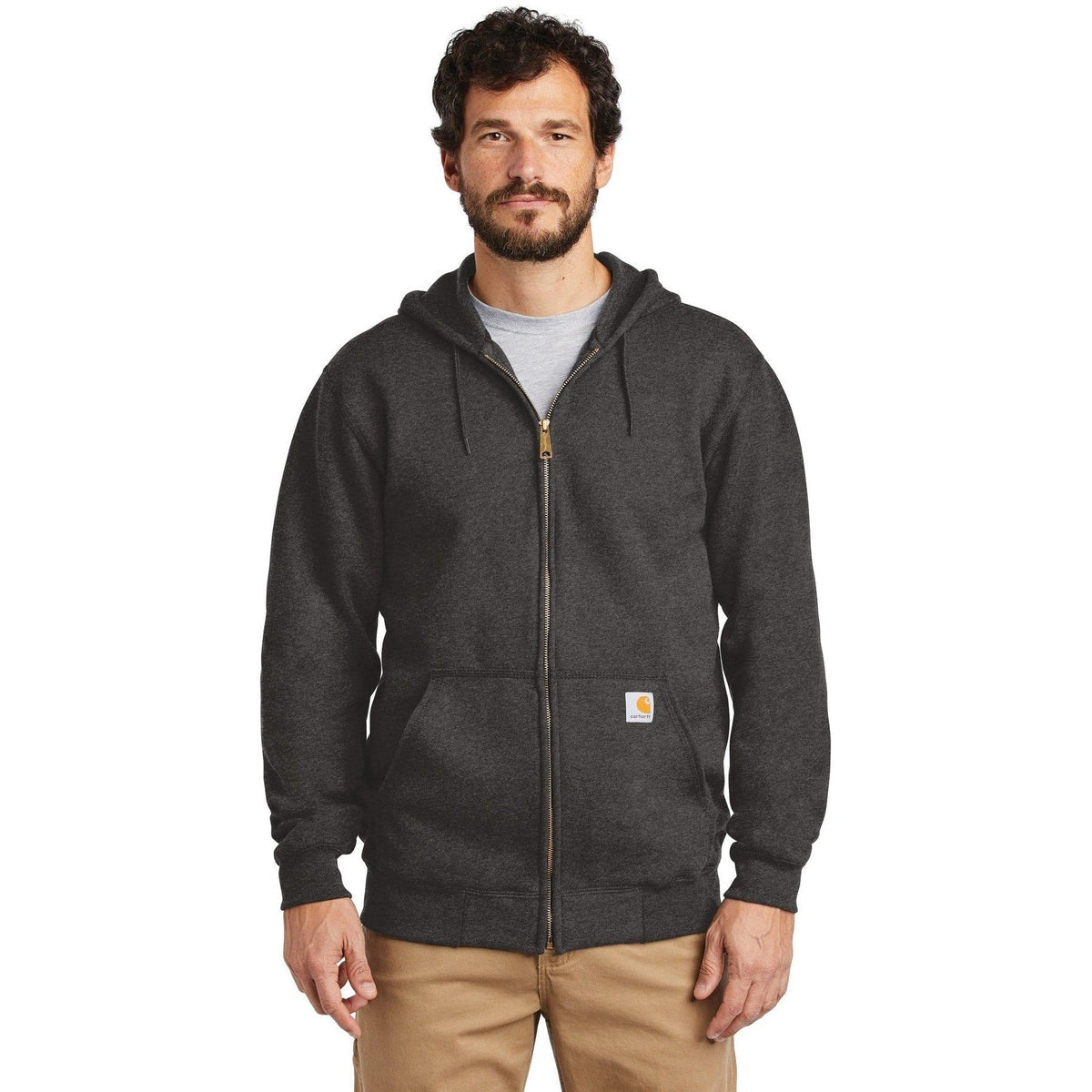 no-logo Carhartt Midweight Hooded Zip-Front Sweatshirt-Full Zips-Carhartt-Thread Logic