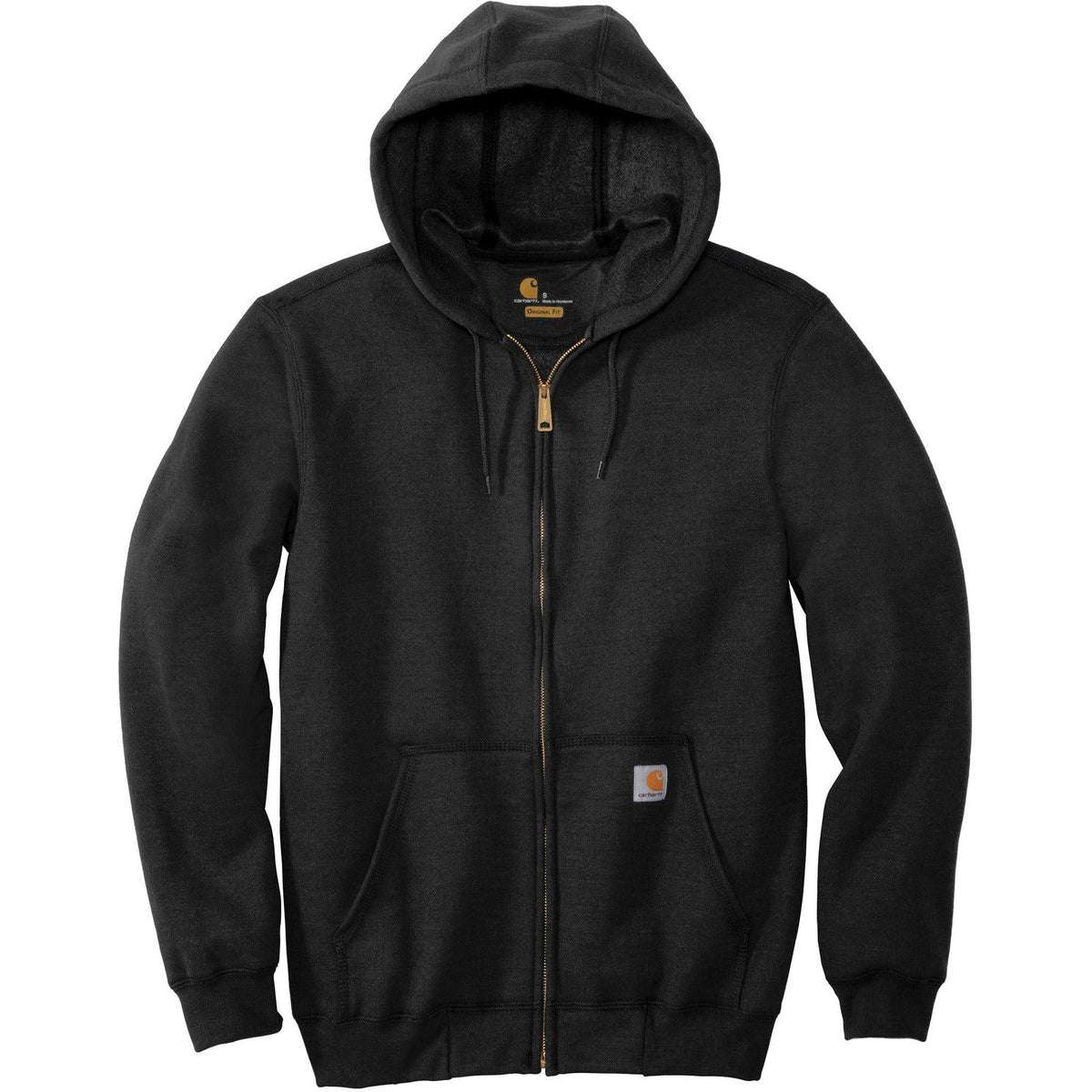 no-logo Carhartt Midweight Hooded Zip-Front Sweatshirt-Full Zips-Carhartt-Black-S-Thread Logic