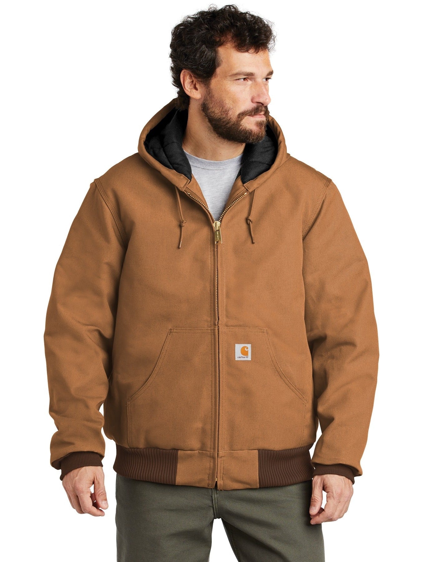 no-logo Carhartt Quilted-Flannel-Lined Duck Active Jacket-Regular-Carhartt-Thread Logic