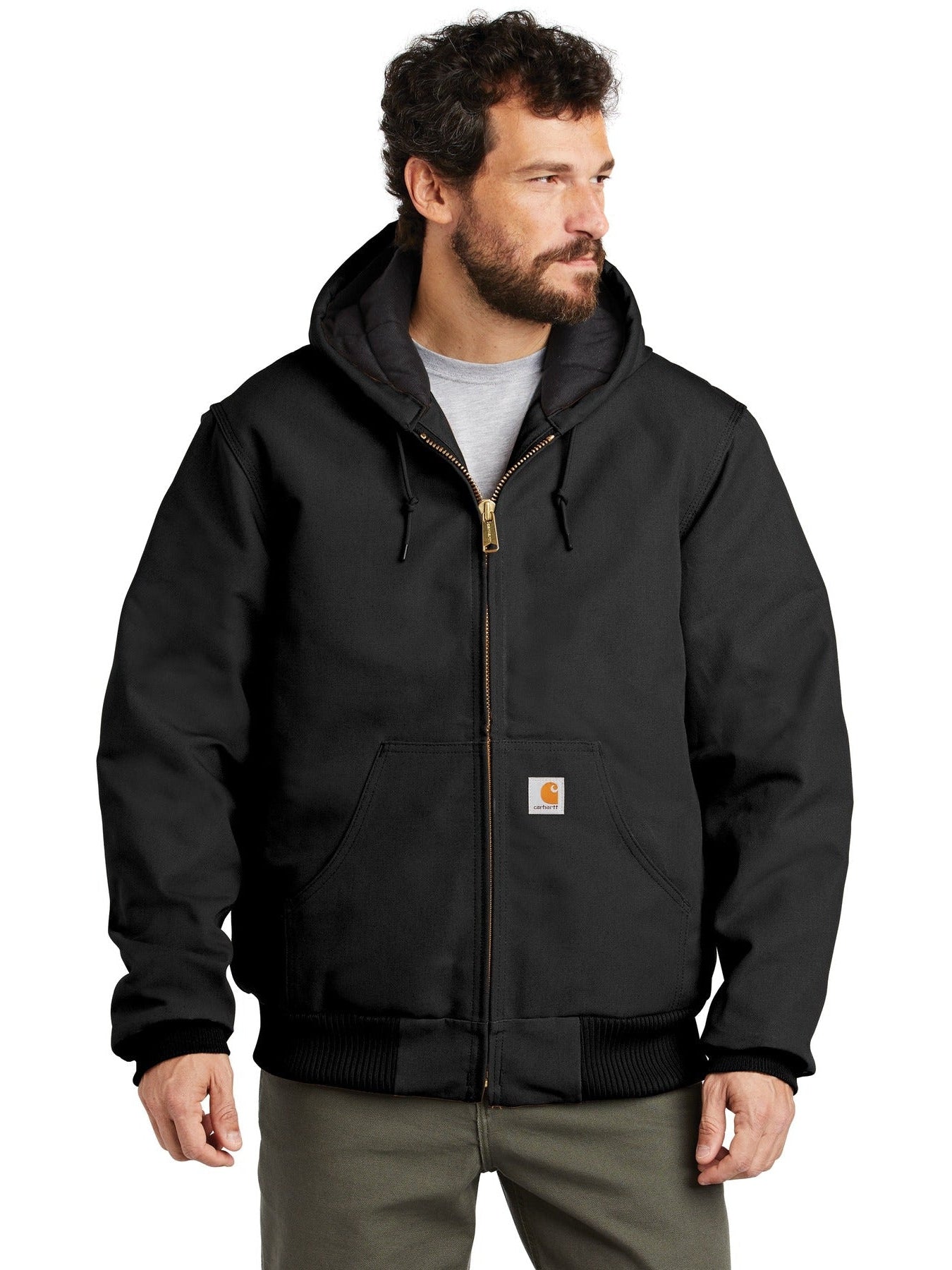 no-logo Carhartt Quilted-Flannel-Lined Duck Active Jacket-Regular-Carhartt-Thread Logic