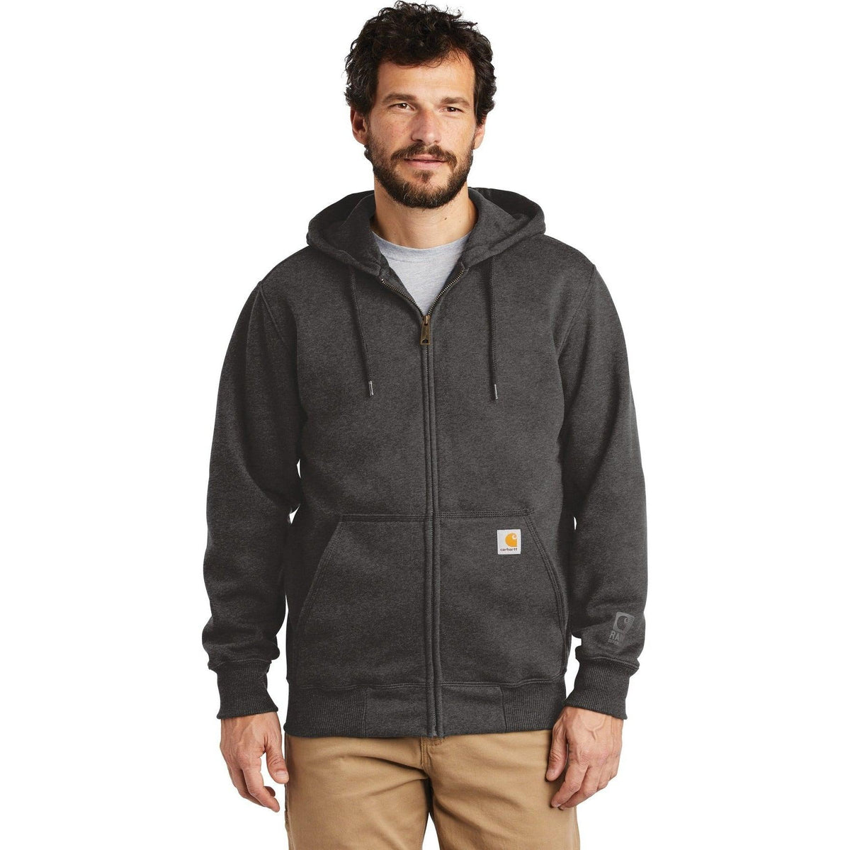 no-logo Carhartt Rain Defender Paxton Heavyweight Hooded Zip-Front Sweatshirt-Full Zips-Carhartt-Thread Logic