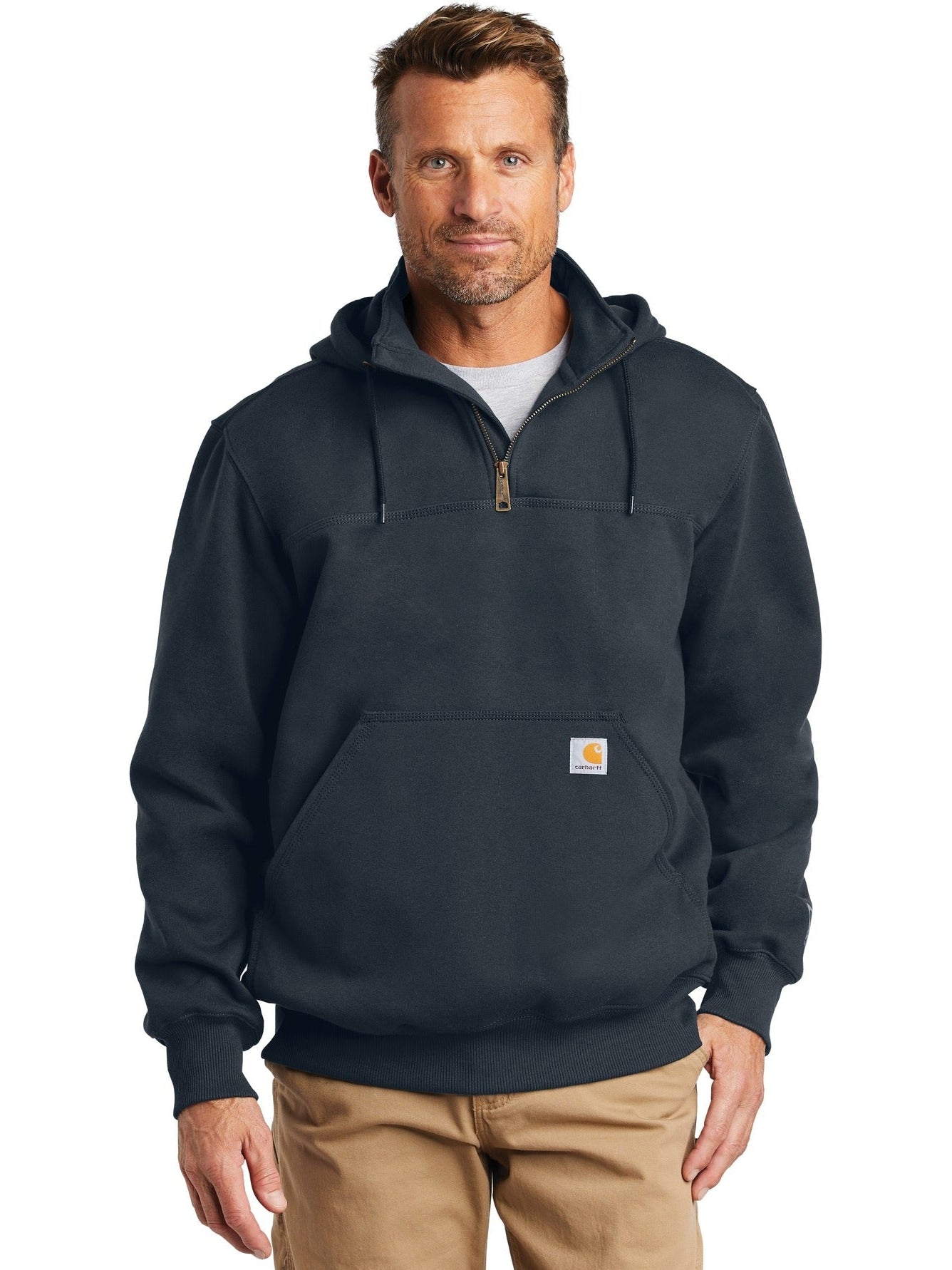 no-logo Carhartt Rain Defender Paxton Heavyweight Hooded Zip Mock Sweatshirt-Regular-Carhartt-Thread Logic