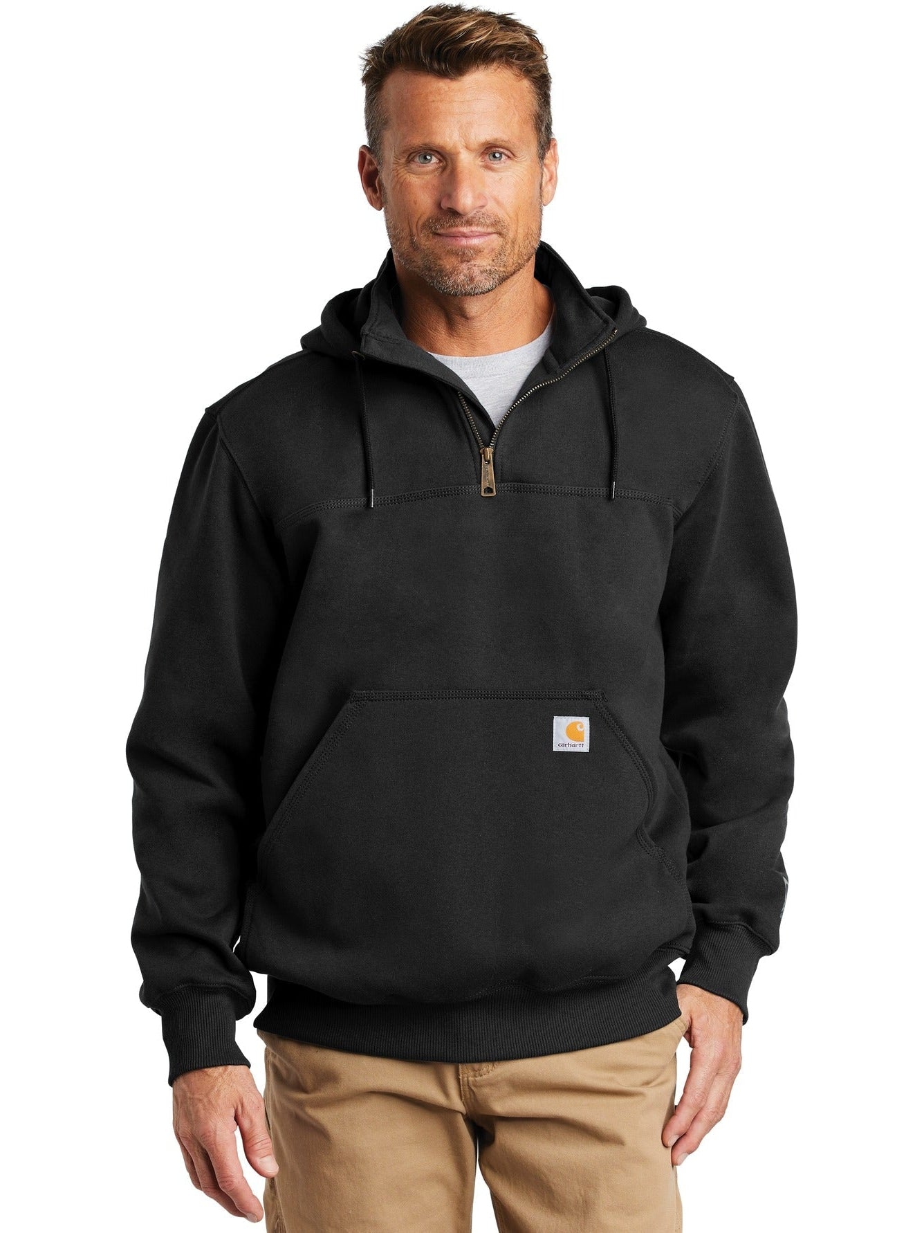 no-logo Carhartt Rain Defender Paxton Heavyweight Hooded Zip Mock Sweatshirt-Regular-Carhartt-Thread Logic