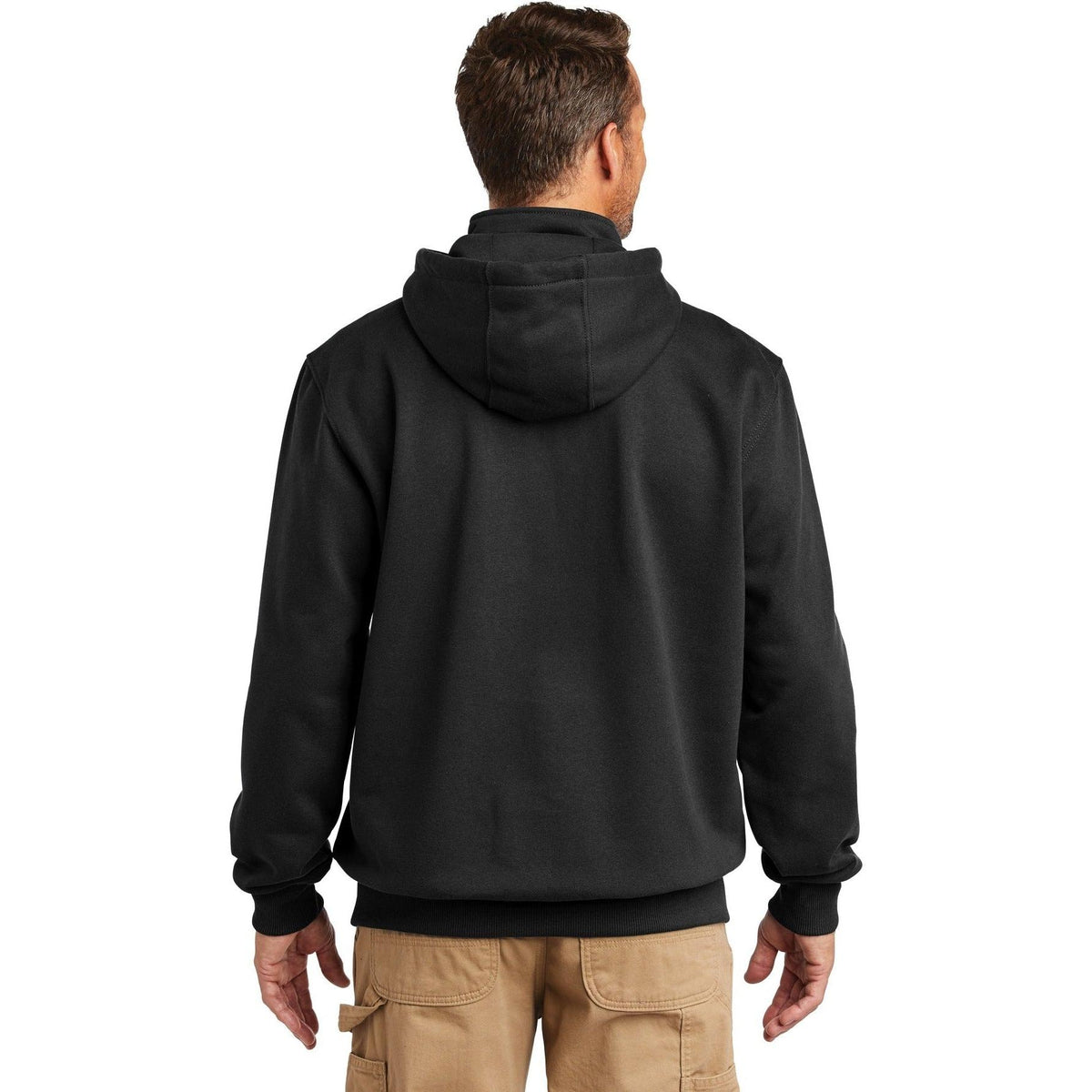 no-logo Carhartt Rain Defender Paxton Heavyweight Hooded Zip Mock Sweatshirt-Quarter Zips-Carhartt-Thread Logic