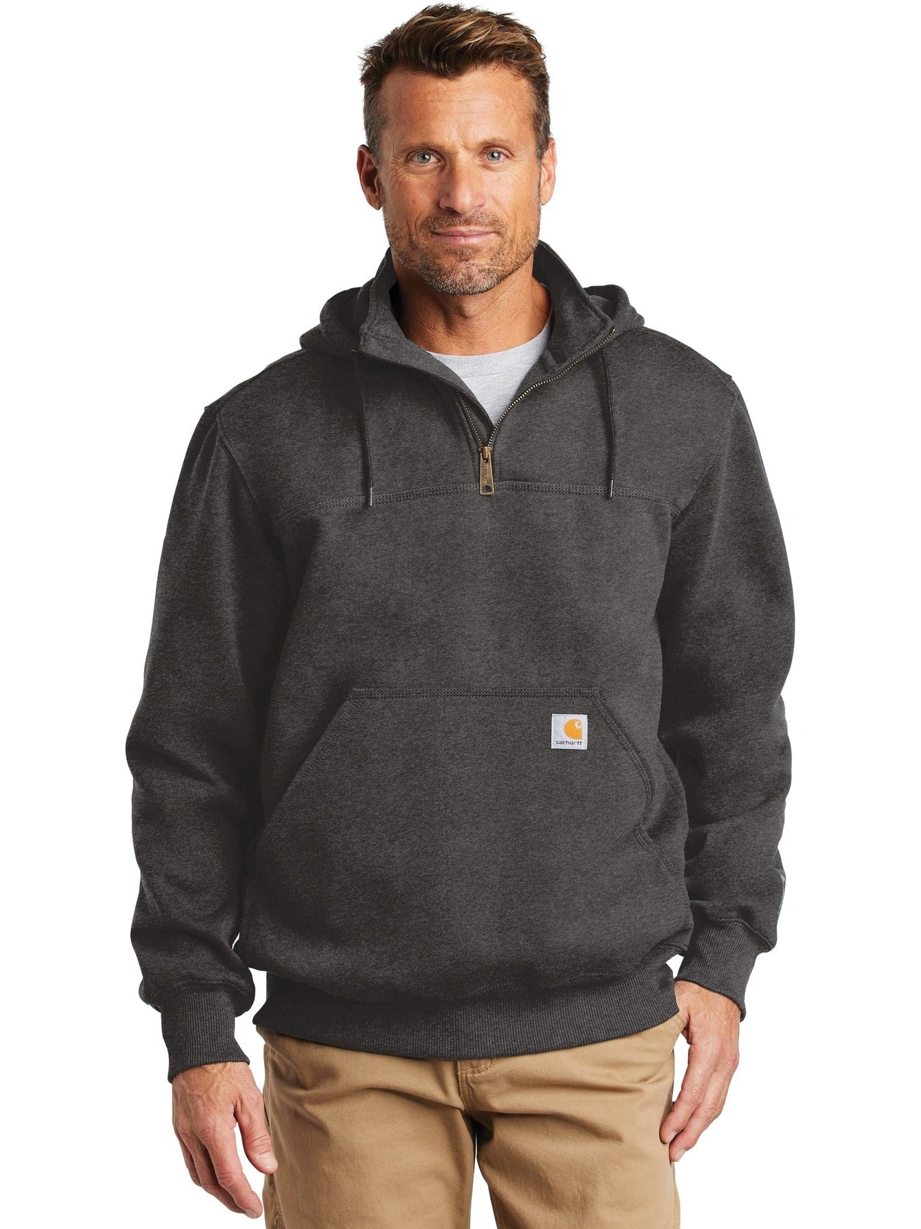 no-logo Carhartt Rain Defender Paxton Heavyweight Hooded Zip Mock Sweatshirt-Regular-Carhartt-Thread Logic