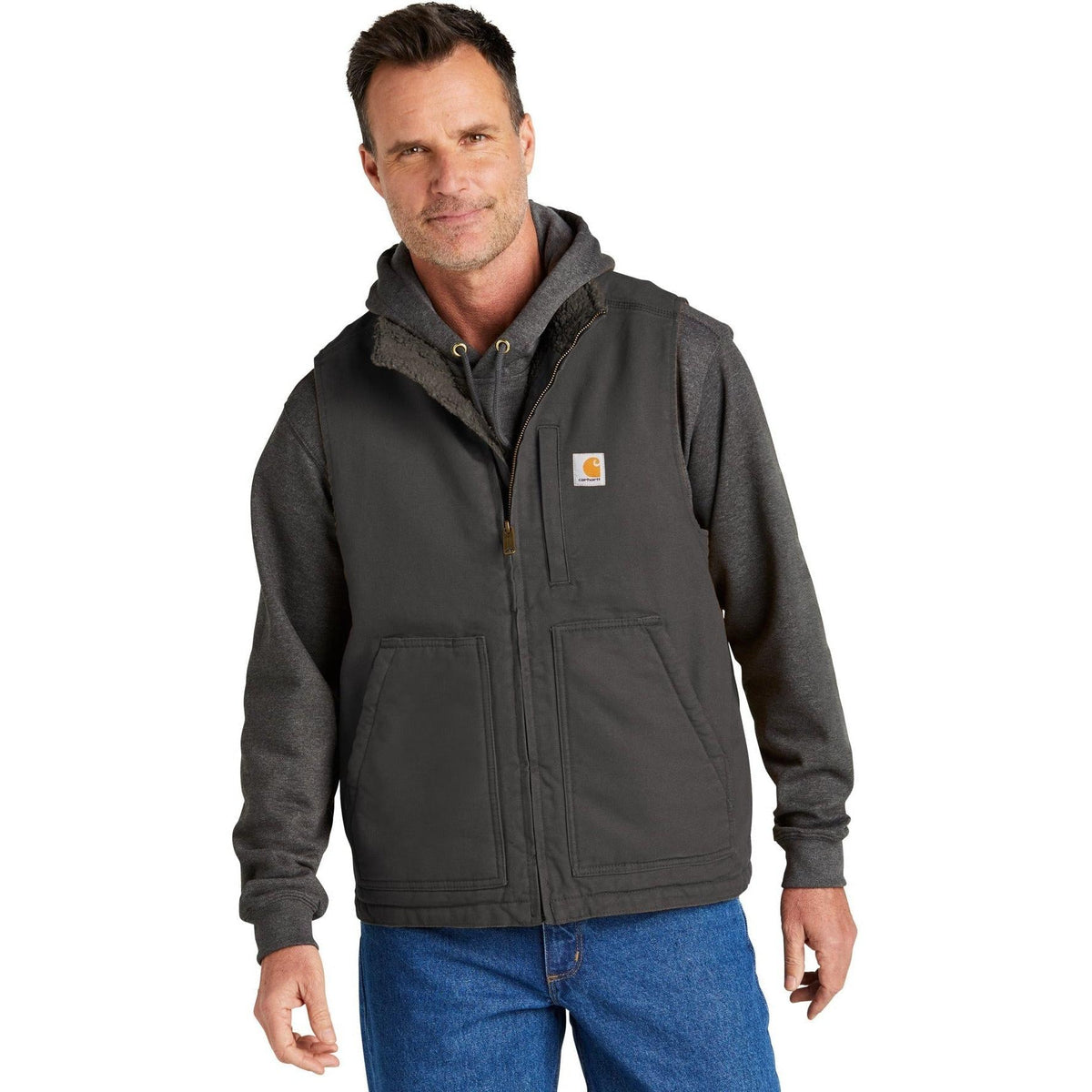 no-logo Carhartt Sherpa-Lined Mock Neck Vest-Regular-Carhartt-Thread Logic