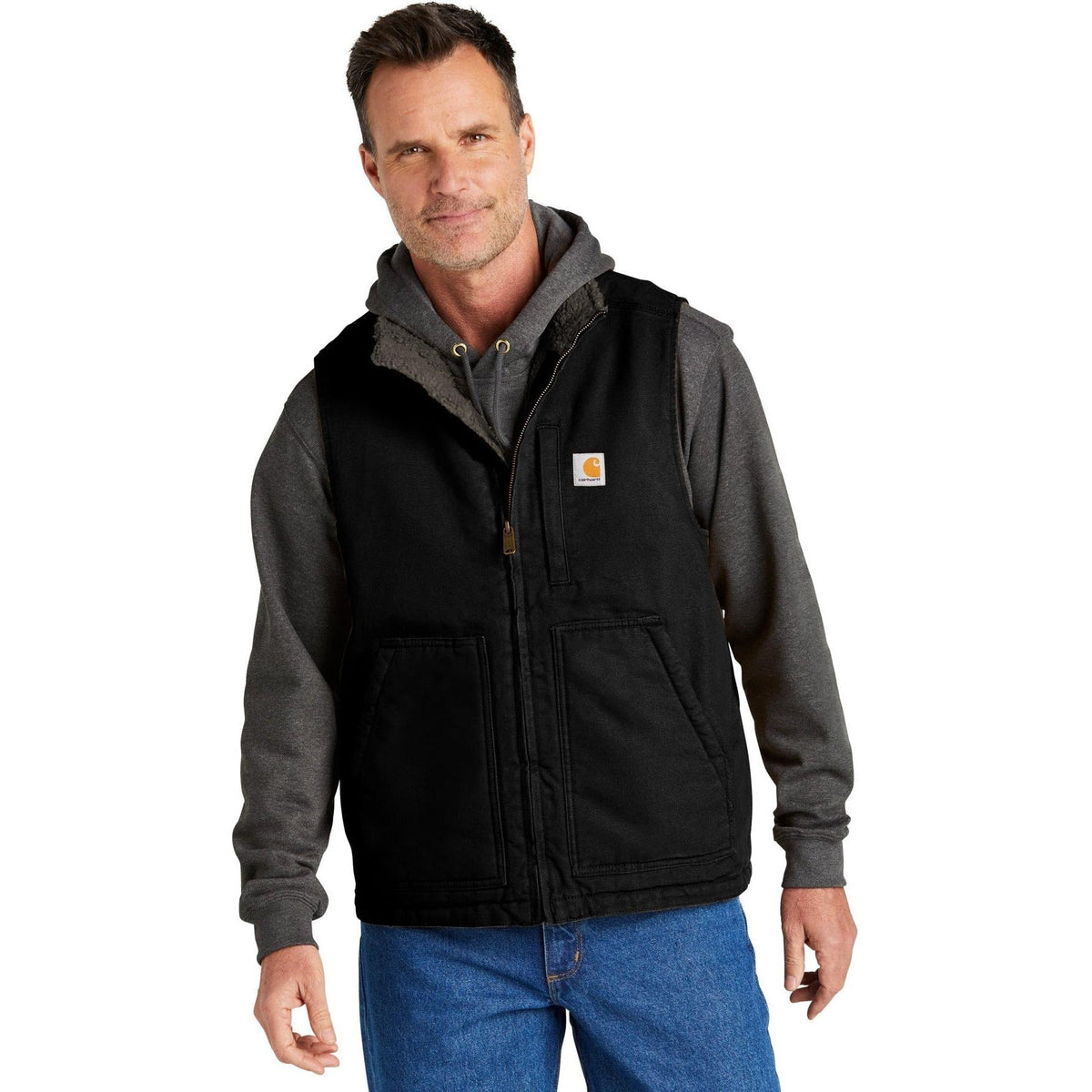 no-logo Carhartt Sherpa-Lined Mock Neck Vest-Regular-Carhartt-Thread Logic