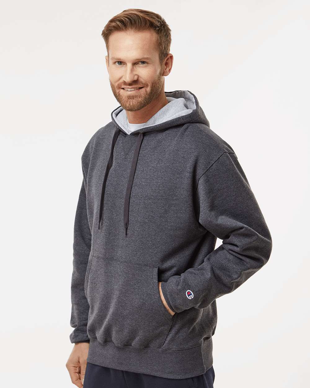 no-logo Champion Cotton Max Hooded Sweatshirt-Men's Layering-Champion-Thread Logic
