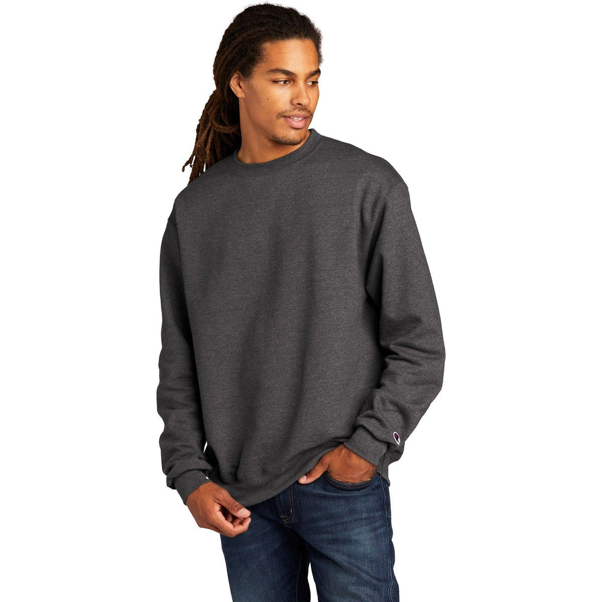 no-logo Champion Double Dry Eco Crew Neck Fleece-Crewnecks-Champion-Thread Logic