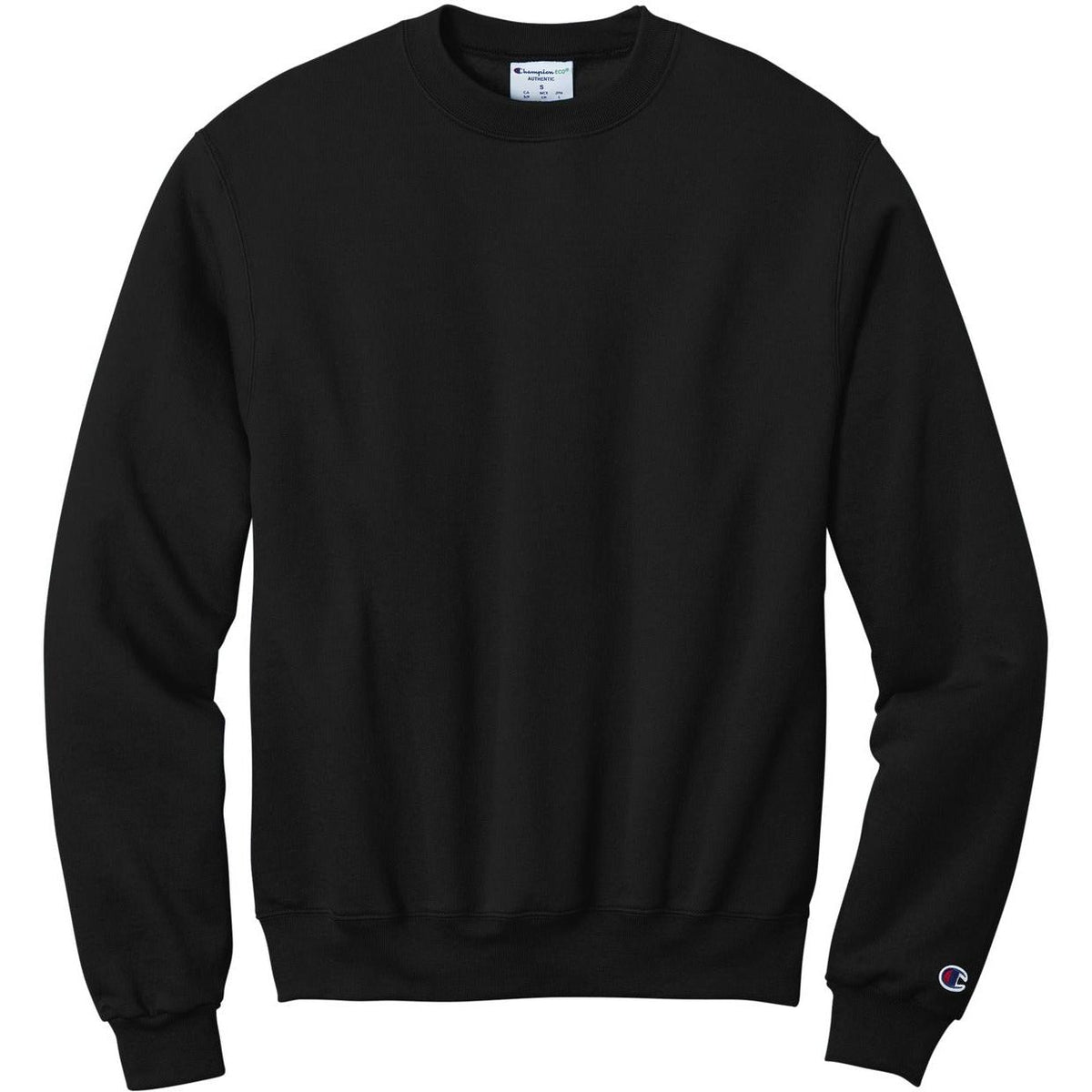 no-logo Champion Double Dry Eco Crew Neck Fleece-Crewnecks-Champion-Black-S-Thread Logic