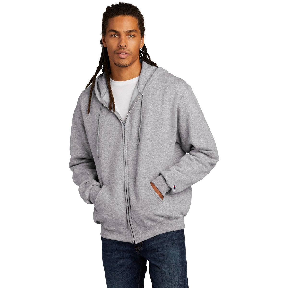 no-logo Champion Full Zip Sweatshirt-Full Zips-Champion-Thread Logic