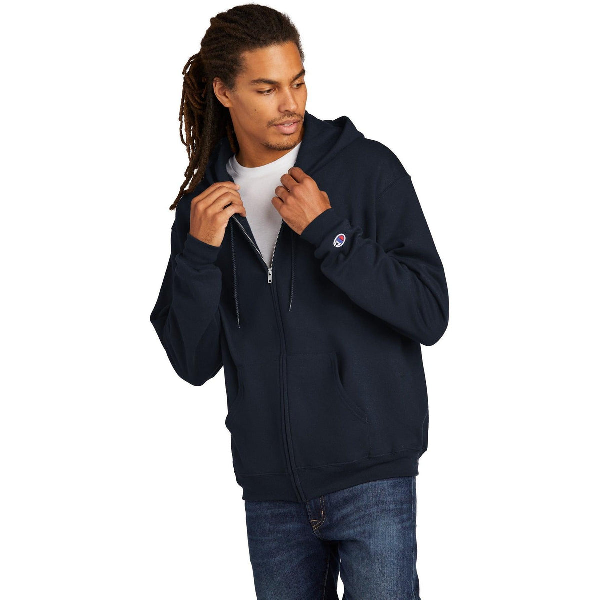 no-logo Champion Full Zip Sweatshirt-Full Zips-Champion-Thread Logic