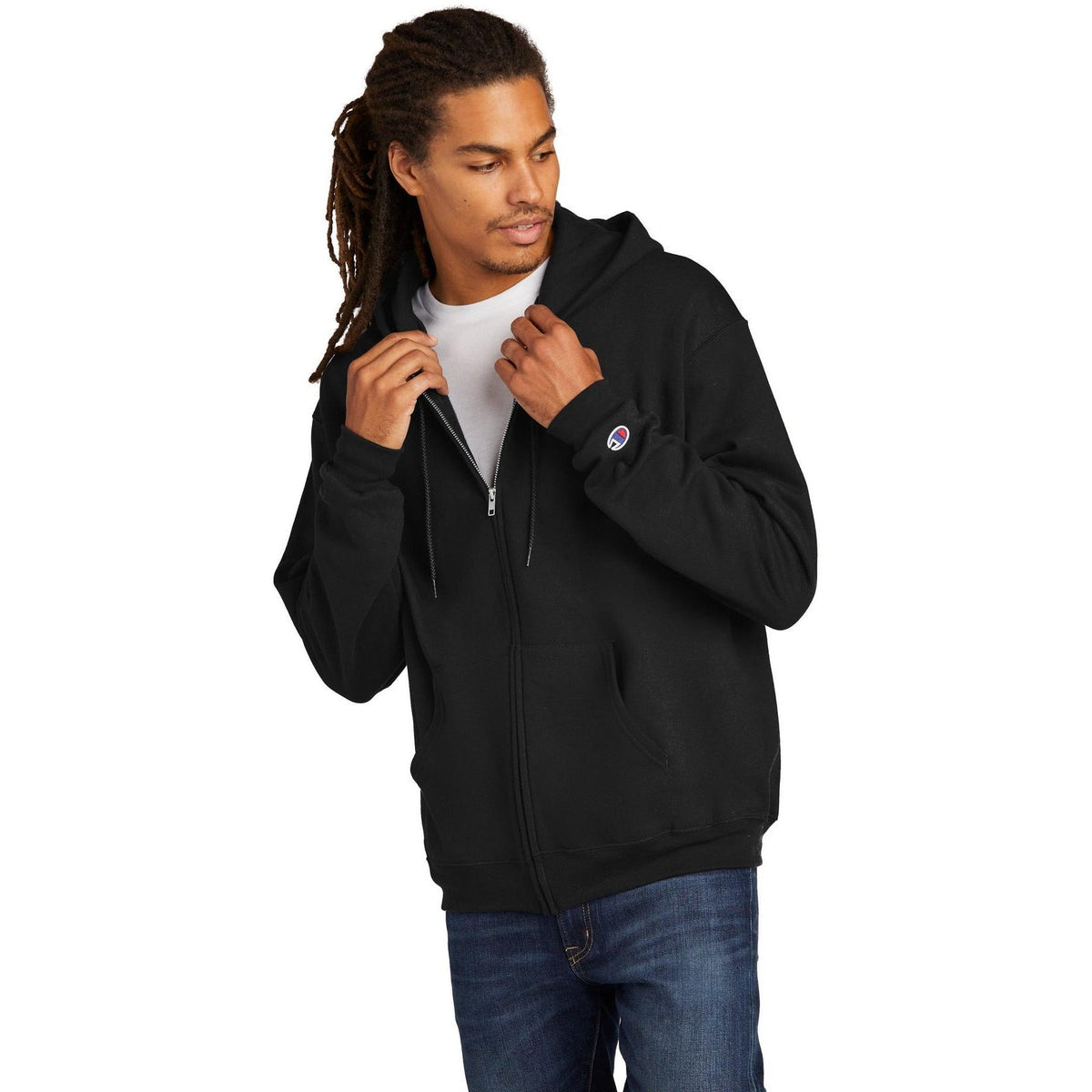 no-logo Champion Full Zip Sweatshirt-Full Zips-Champion-Thread Logic