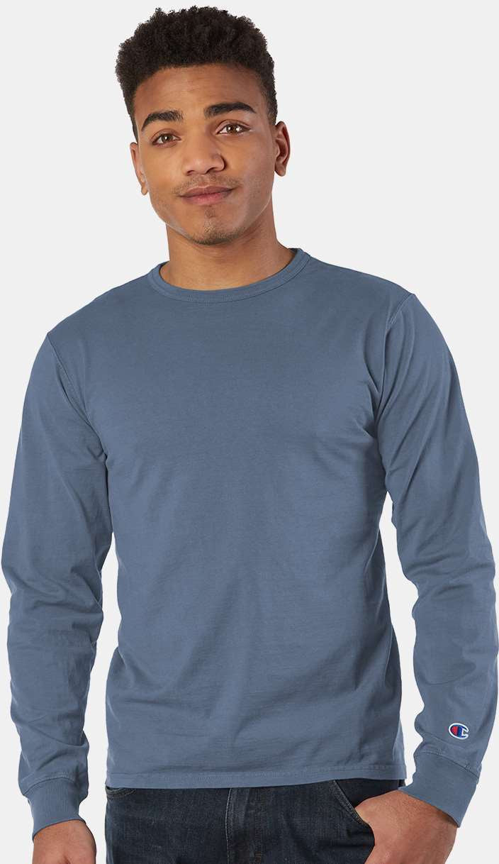 no-logo Champion Garment Dyed Long Sleeve T-Shirt-Men's T Shirts-Champion-Thread Logic