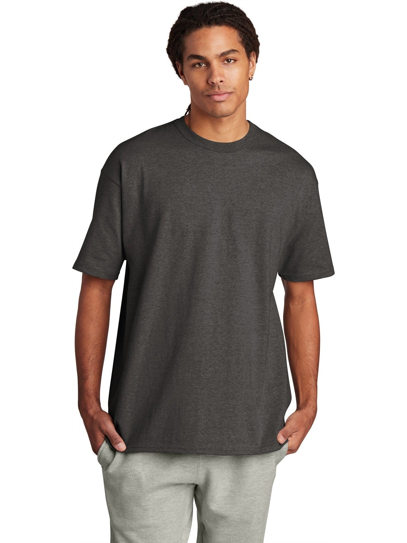 no-logo Champion Heritage 7-Oz. Jersey Tee-Regular-Champion-Charcoal Heather-S-Thread Logic