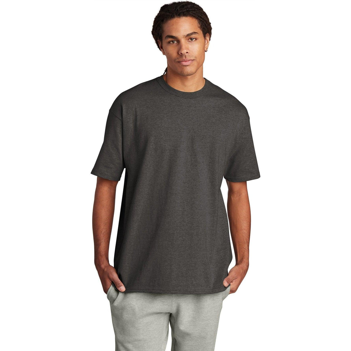 no-logo Champion Heritage 7-Oz. Jersey Tee-Polos-Champion-Charcoal Heather-S-Thread Logic