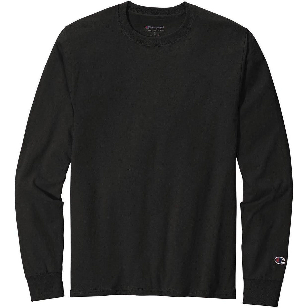 no-logo Champion Heritage Jersey Long Sleeve Tee-Regular-Champion-Black-S-Thread Logic