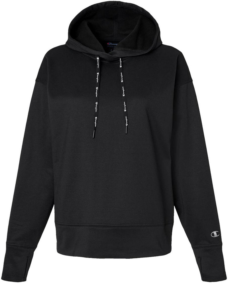 Champion Ladies Sport Hooded Sweatshirt-Apparel-Champion-Black-S-Thread Logic