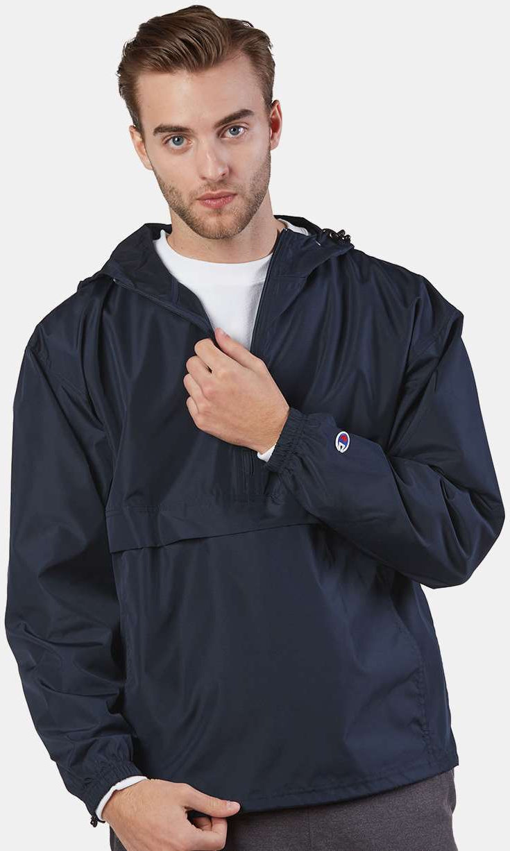 no-logo Champion Packable Quarter-Zip Jacket-Men's Jackets-Champion-Thread Logic