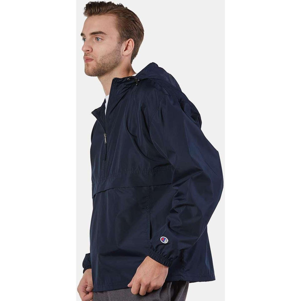 no-logo Champion Packable Quarter-Zip Jacket-Men's Jackets-Champion-Thread Logic