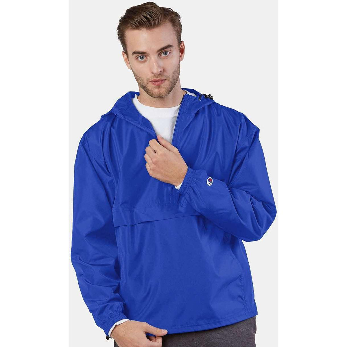 no-logo Champion Packable Quarter-Zip Jacket-Men's Jackets-Champion-Thread Logic
