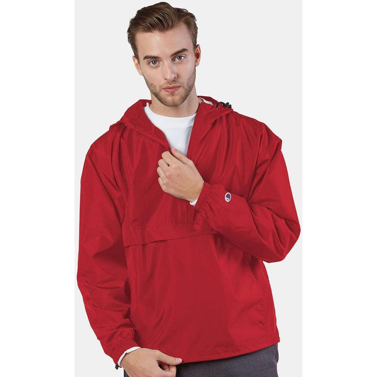 no-logo Champion Packable Quarter-Zip Jacket-Men's Jackets-Champion-Thread Logic