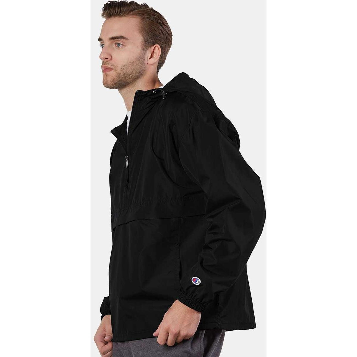 no-logo Champion Packable Quarter-Zip Jacket-Men's Jackets-Champion-Thread Logic