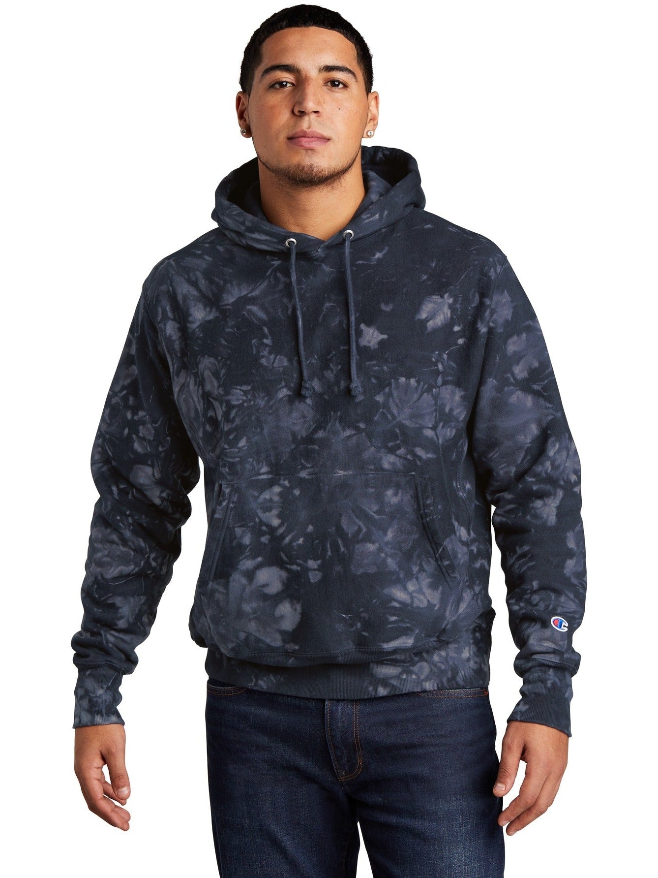 no-logo Champion Reverse Weave Scrunch-Dye Tie-Dye Hooded Sweatshirt-Regular-Champion-Thread Logic