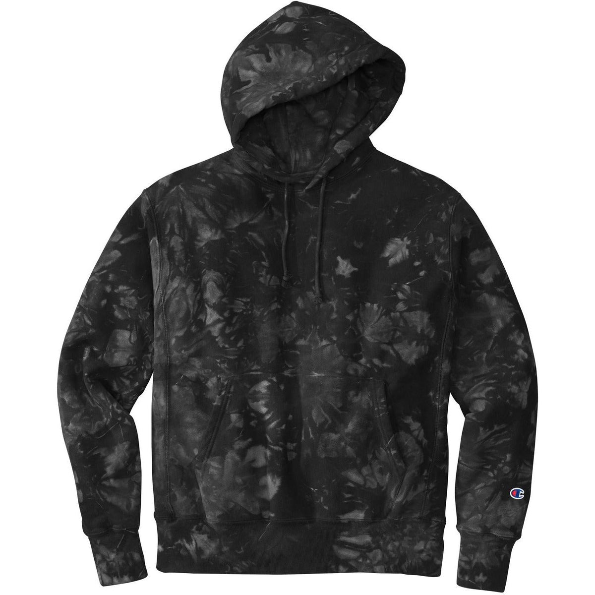 no-logo Champion Reverse Weave Scrunch-Dye Tie-Dye Hooded Sweatshirt