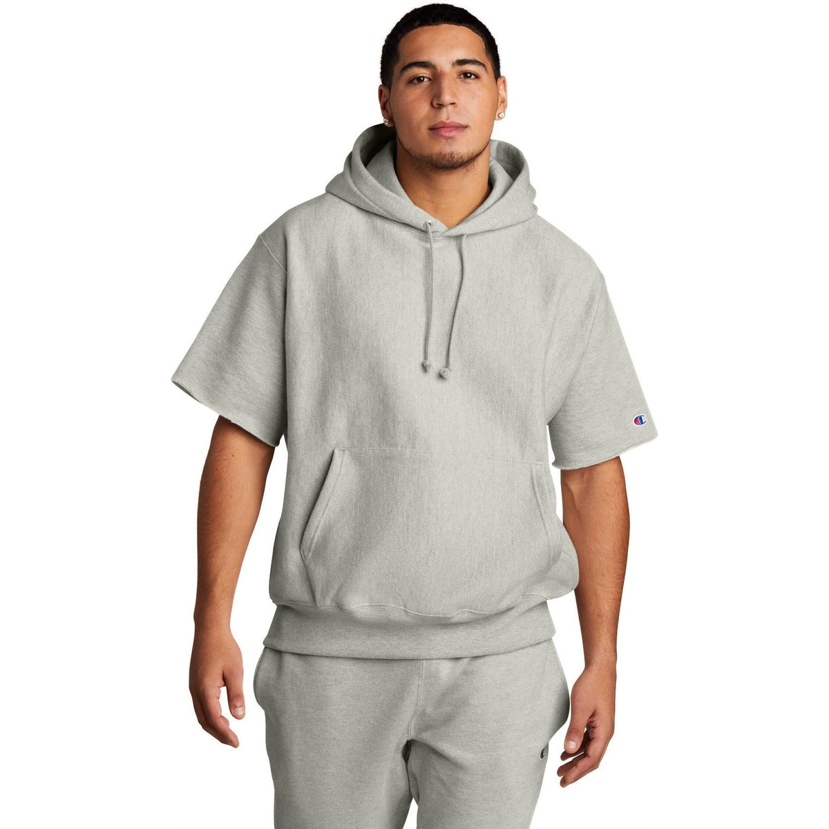 no-logo Champion Reverse Weave Short Sleeve Hooded Sweatshirt-Regular-Champion-Thread Logic