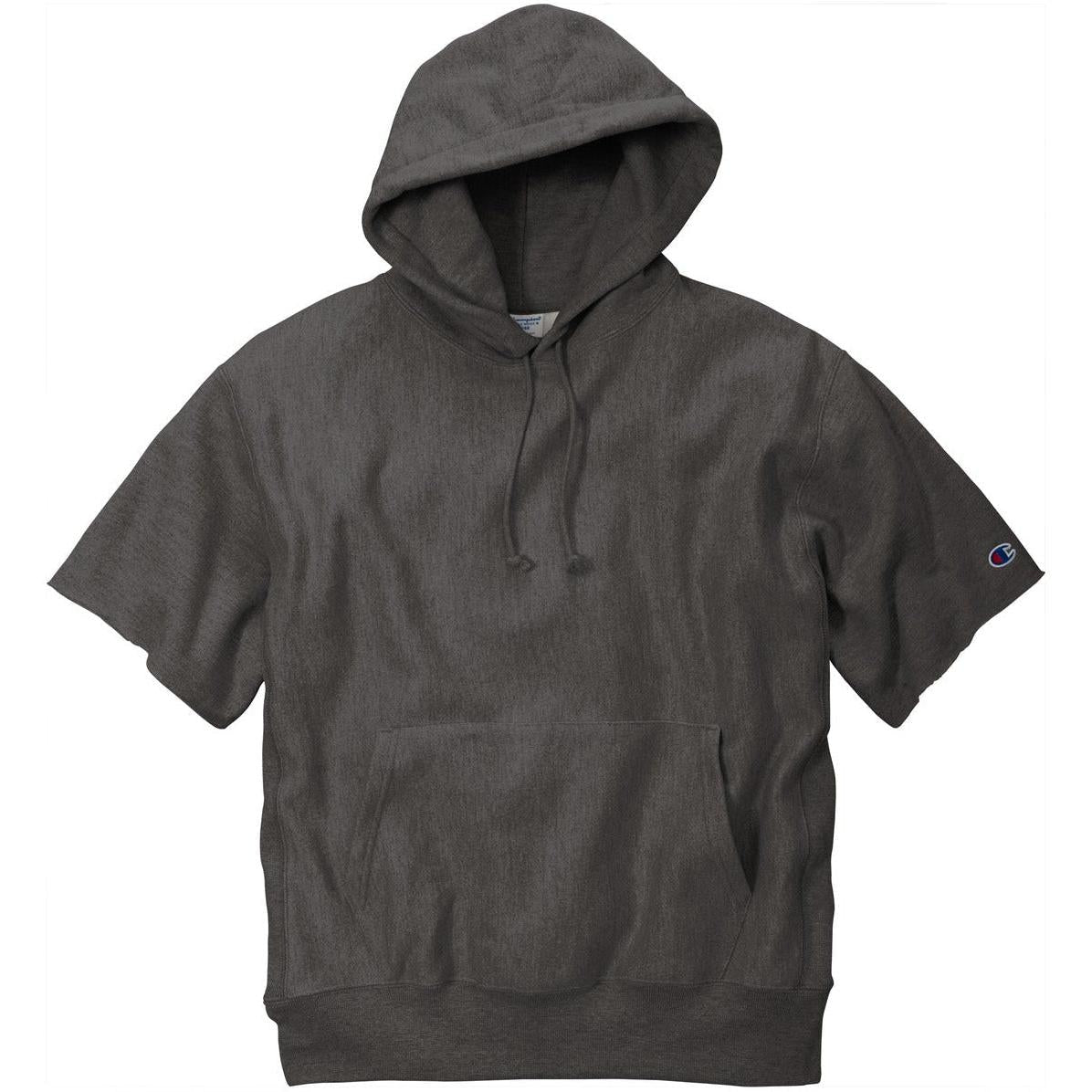 no-logo Champion Reverse Weave Short Sleeve Hooded Sweatshirt