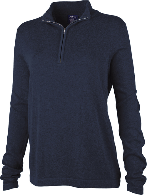 Charles River Ladies 1/4 Zip Mystic Pullover-Ladies Layering-Charles River-Navy Heather-XS-Thread Logic