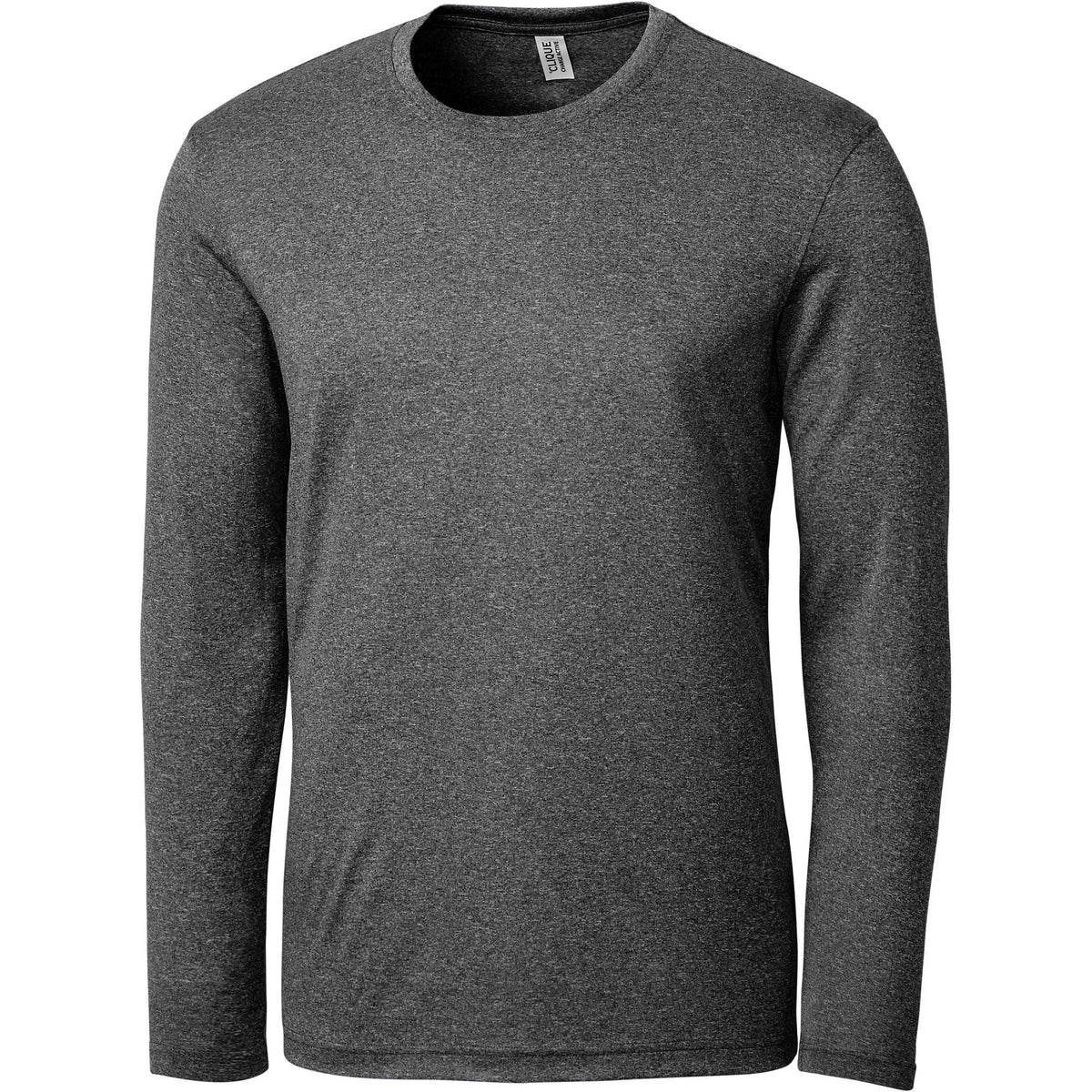 no-logo Clique Charge Active Long Sleeve Tee-Men's T Shirts-Clique-Black Heather-S-Thread Logic