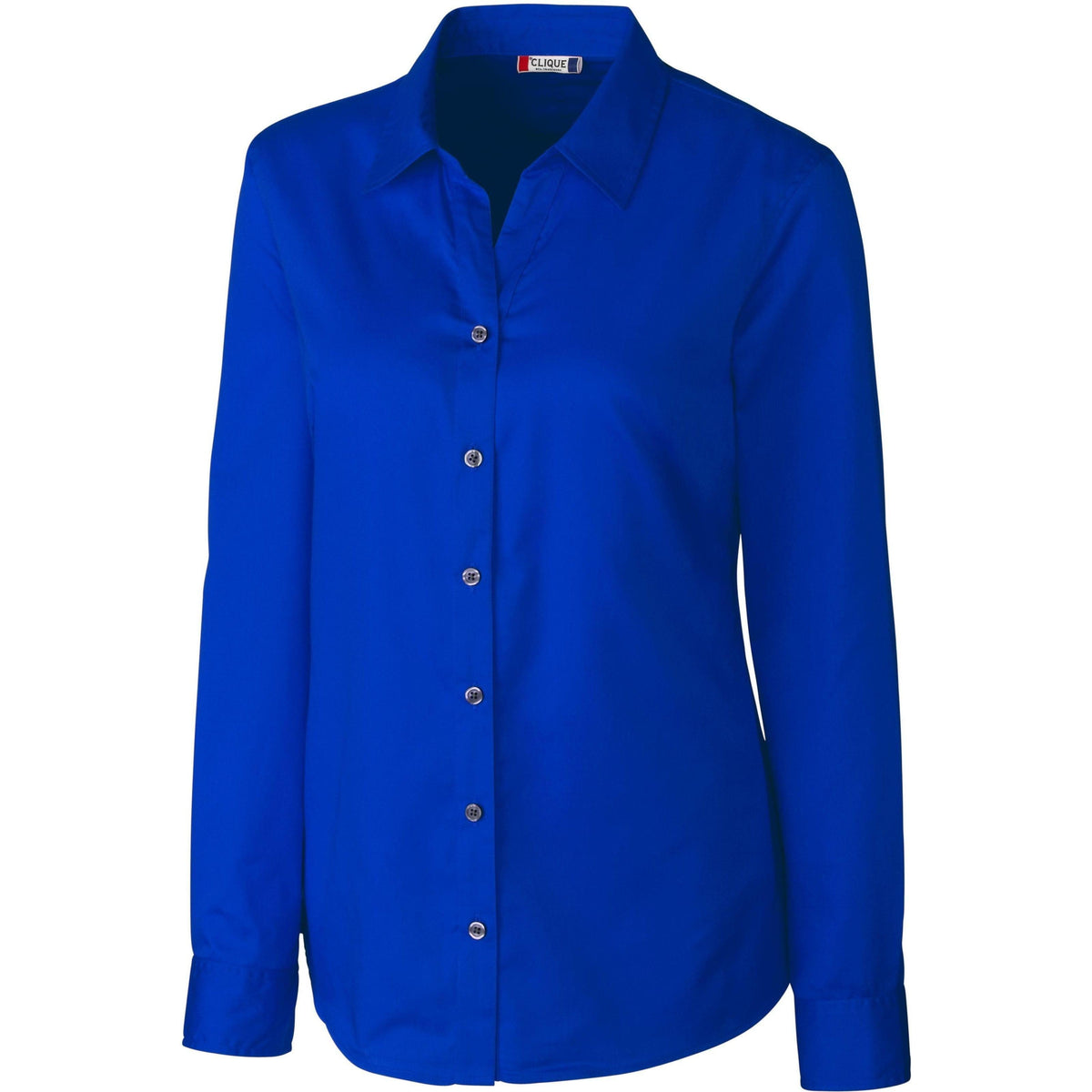 no-logo Clique Women's Avesta Long Sleeve Stain Resistant Twill-Dress Shirts-Clique-Cobalt Blue-XS-Thread Logic