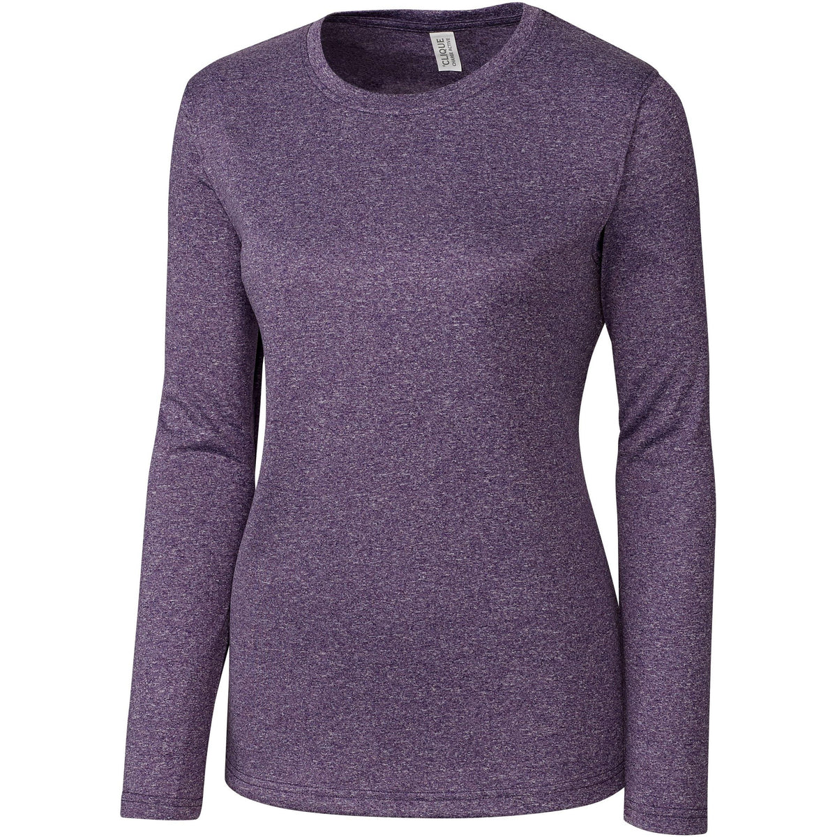 no-logo Clique Women's Charge Active Long Sleeve Tee-Ladies T Shirts-Clique-College Purple Heather-S-Thread Logic