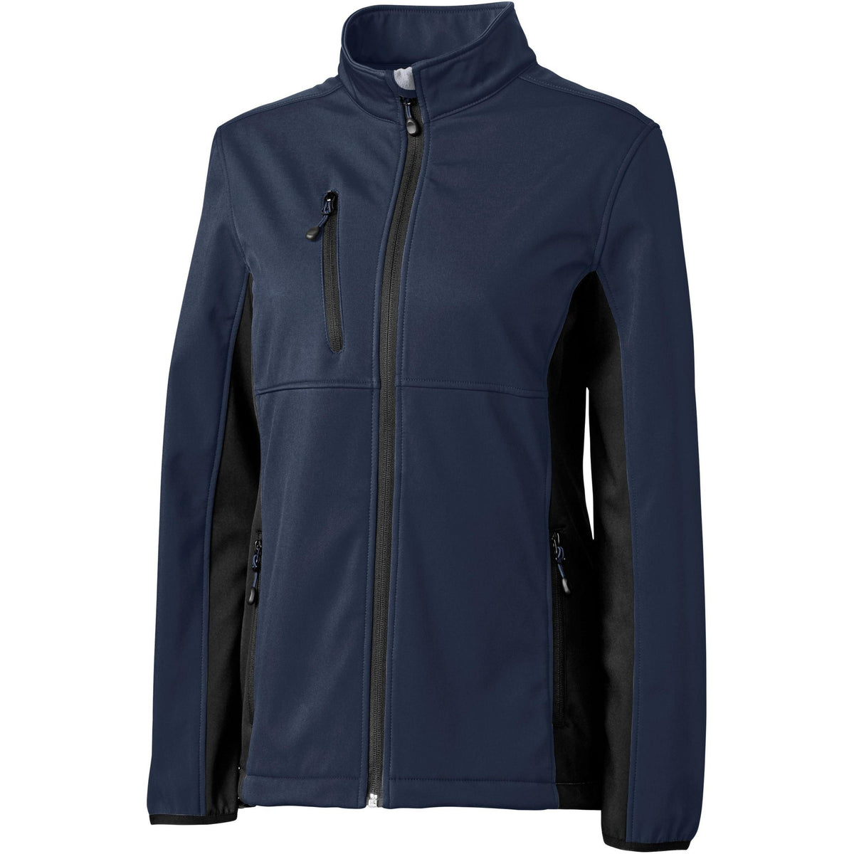 logo-left Clique Women's Narvik Colorblock Softshell-Ladies Jackets-Clique-Dark Navy/Black-XS-Thread Logic