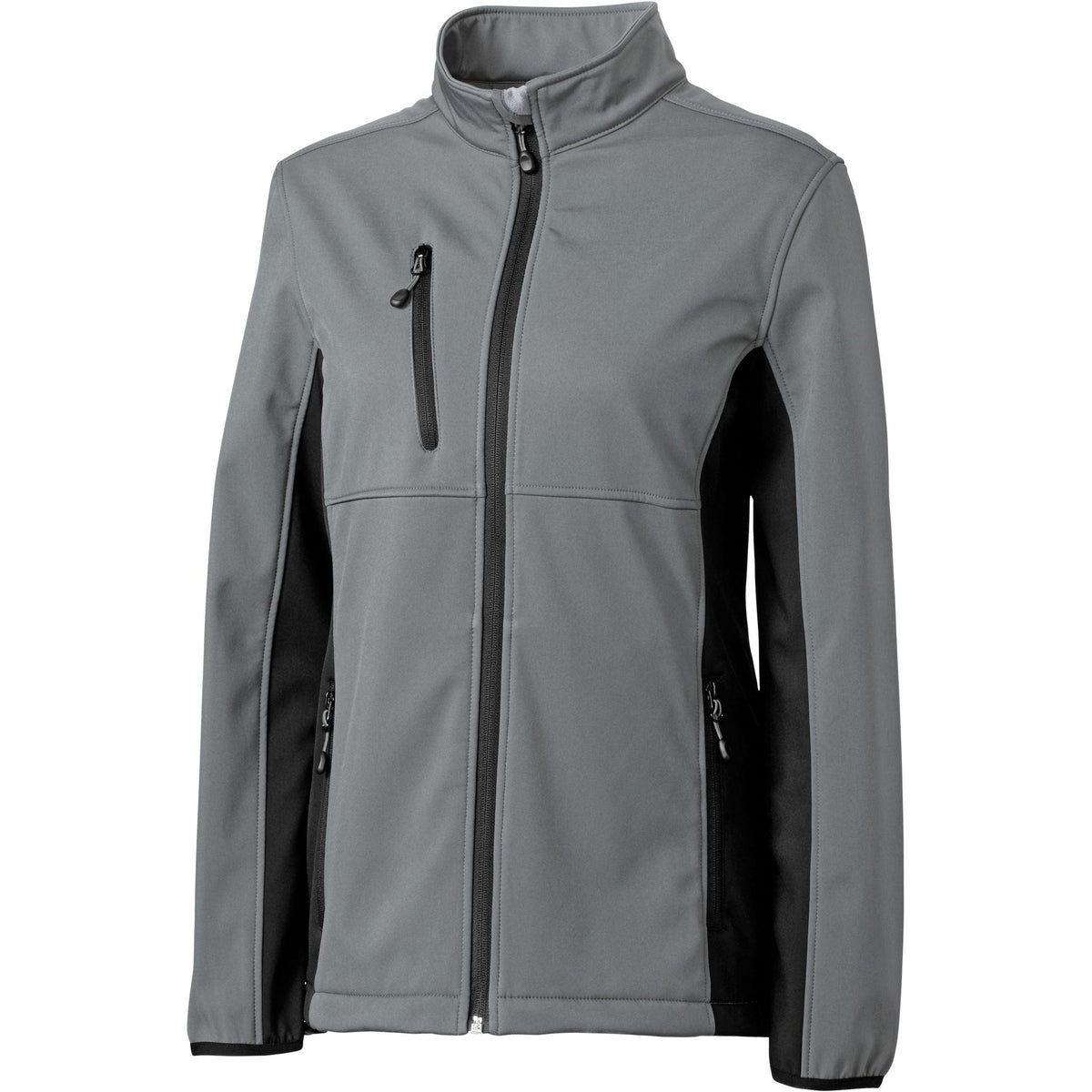 logo-left Clique Women's Narvik Colorblock Softshell-Ladies Jackets-Clique-Pistol/Black-XS-Thread Logic
