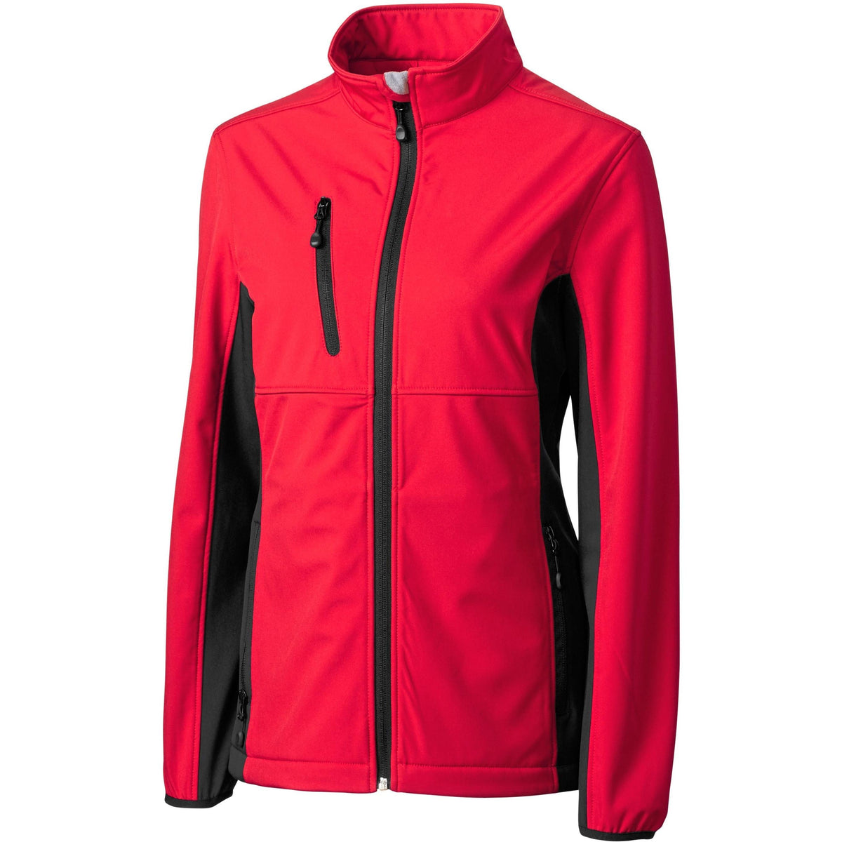 logo-left Clique Women's Narvik Colorblock Softshell-Ladies Jackets-Clique-Red/Black-XS-Thread Logic
