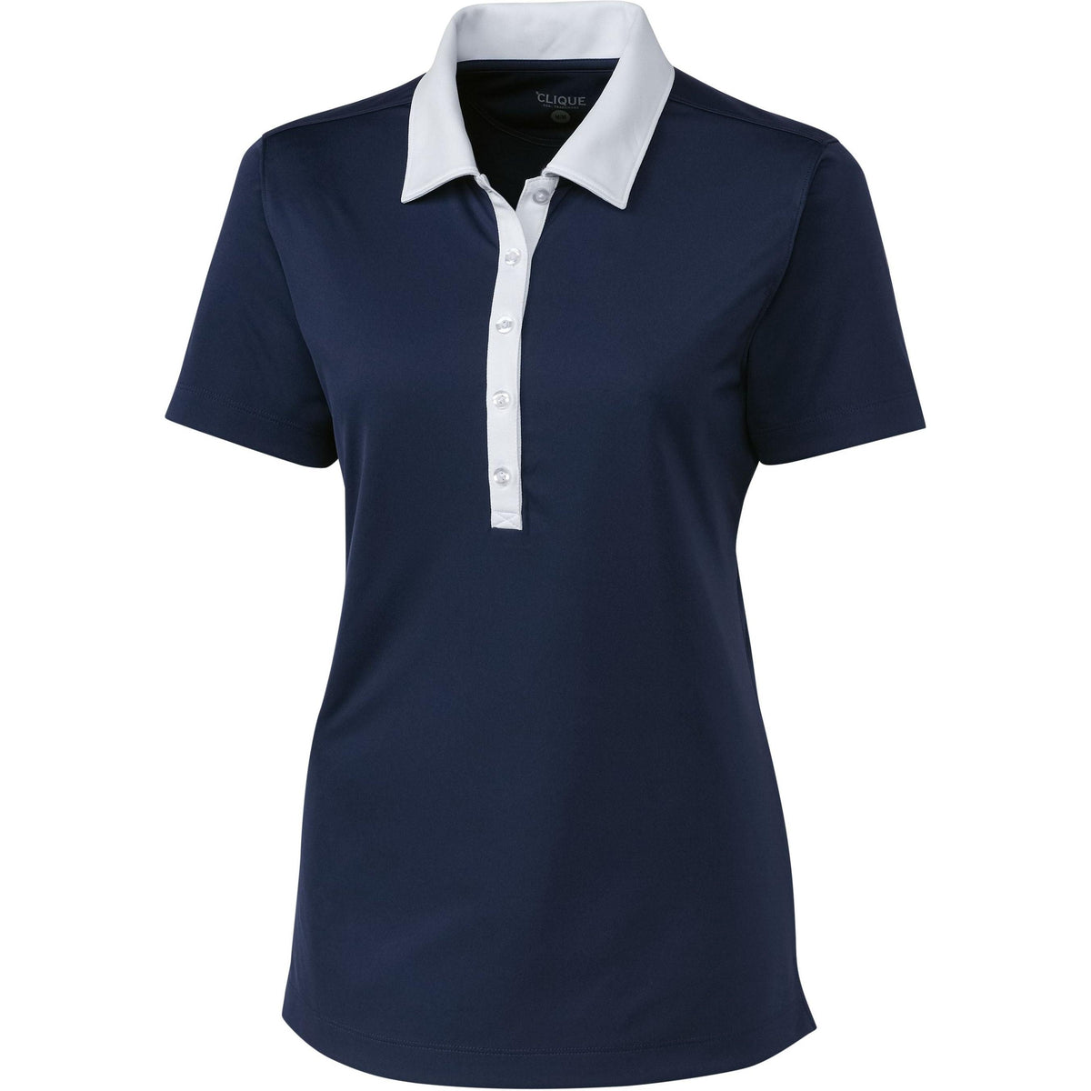 no-logo Clique Women's Parma Colorblock Polo-Ladies Polos-Clique-Navy/White-XS-Thread Logic