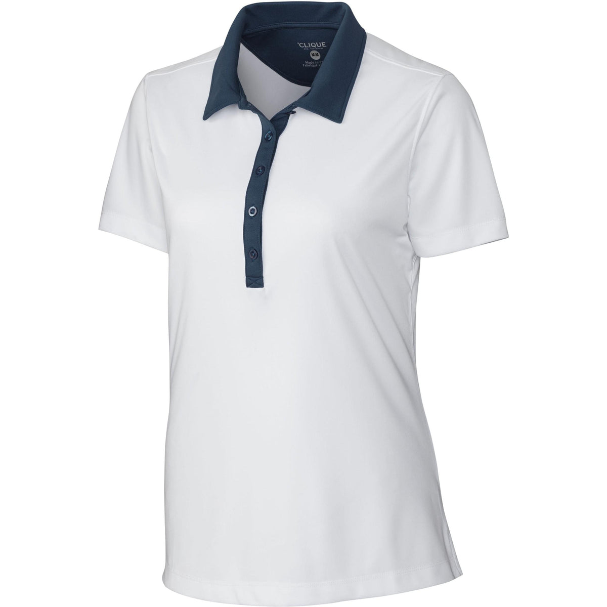no-logo Clique Women's Parma Colorblock Polo-Ladies Polos-Clique-White/Navy-XS-Thread Logic