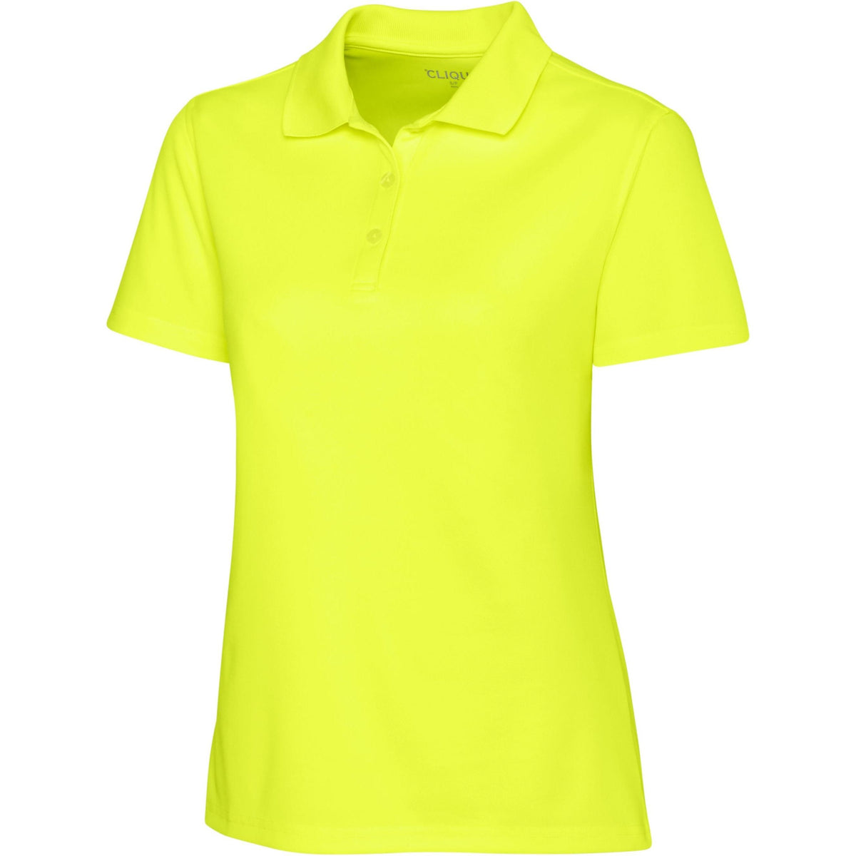 logo-left Clique Women's Spin Pique Polo-Ladies Polos-Clique-HiVis Yellow-XS-Thread Logic