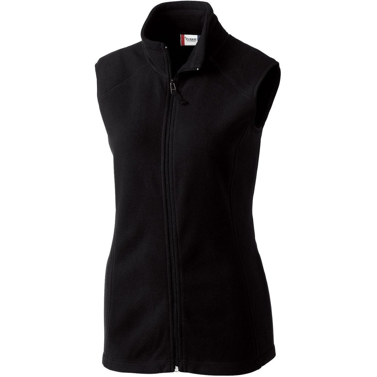 no-logo Clique Women's Summit Full Zip Microfleece Vest-Vests-Clique-Black-XS-Thread Logic