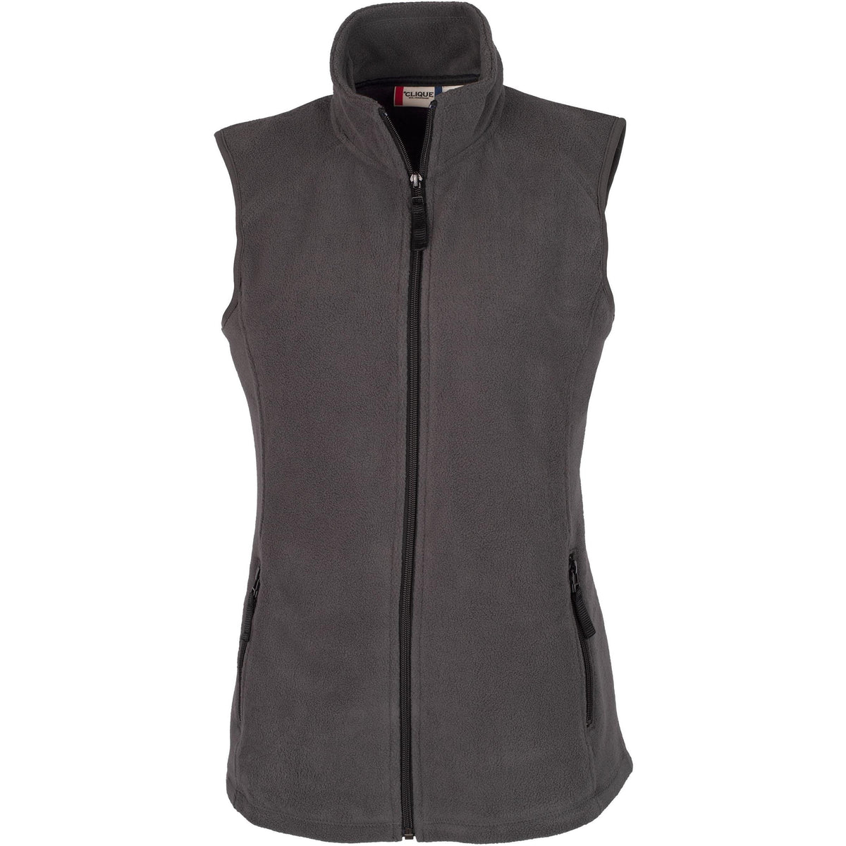 no-logo Clique Women's Summit Full Zip Microfleece Vest-Vests-Clique-Charcoal-XS-Thread Logic