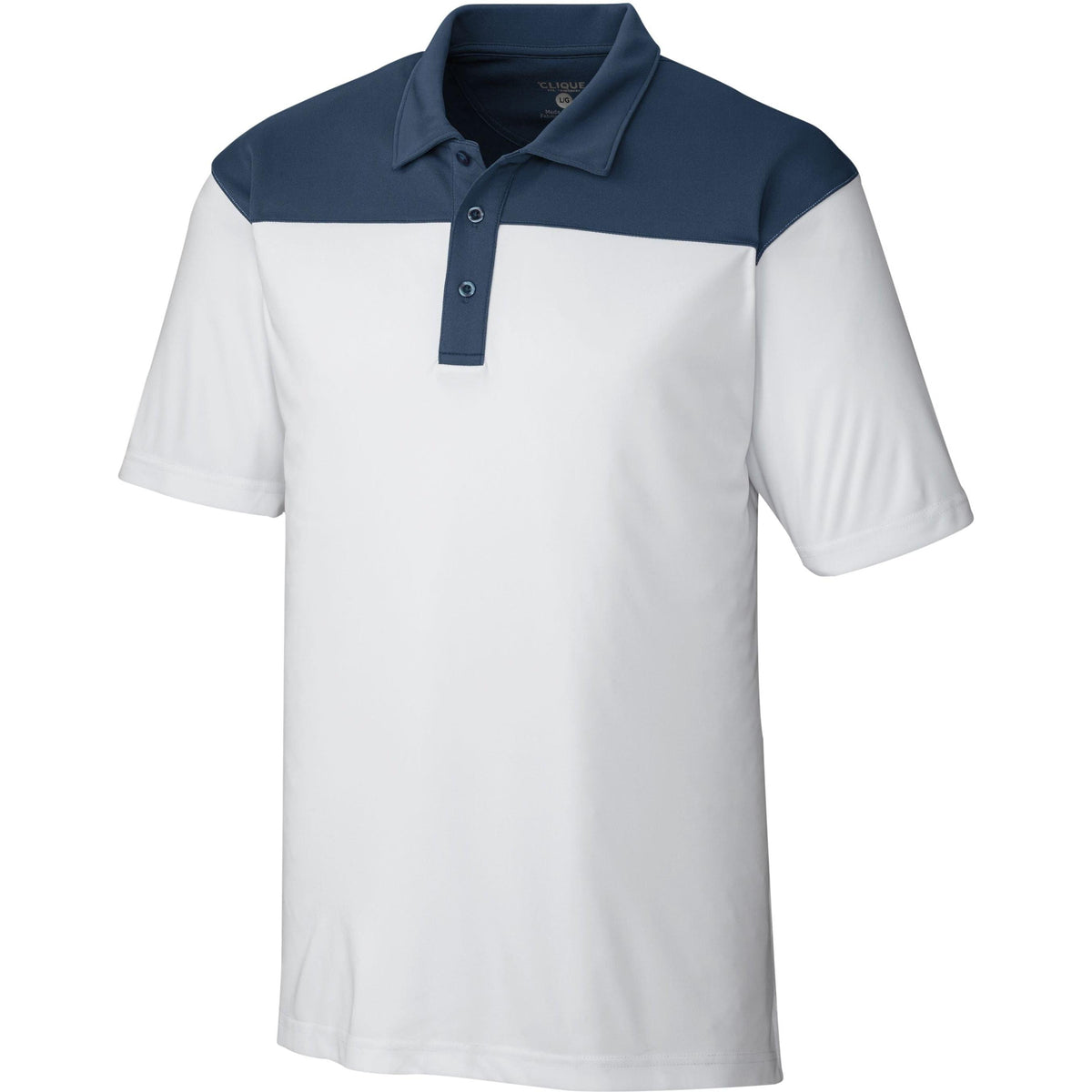 logo-left Clique Parma Colorblock Polo-Men's Polos-Clique-White/Navy-S-Thread Logic