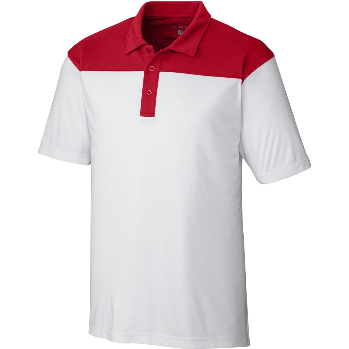 logo-left Clique Parma Colorblock Polo-Men's Polos-Clique-White/Red-S-Thread Logic